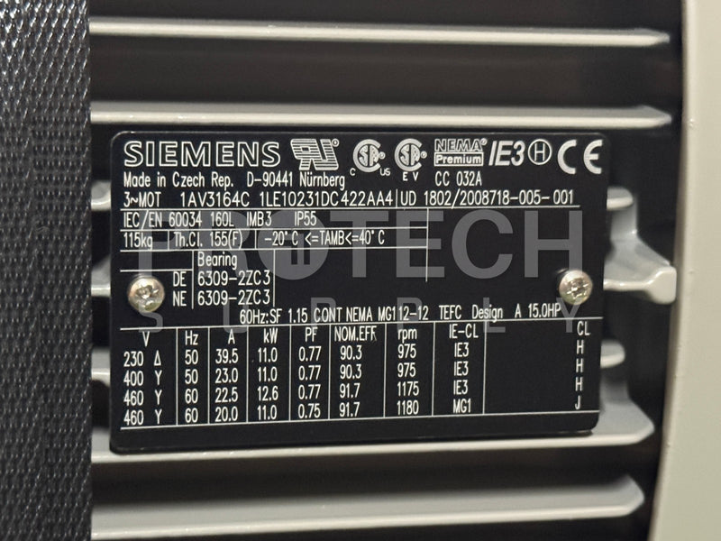 Load image into Gallery viewer, Siemens 1LE10231DC422AA4 Three Phase Cage Motor 1AV3164C NEW with WARRANTY
