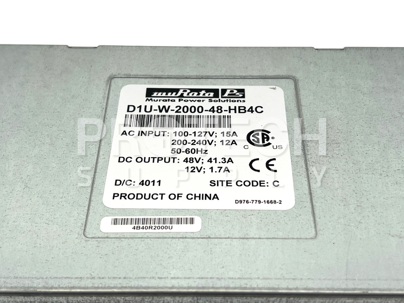 Load image into Gallery viewer, Murata D1U-W-2000-48-HB4C Power Supply FOR PARTS / REPAIR