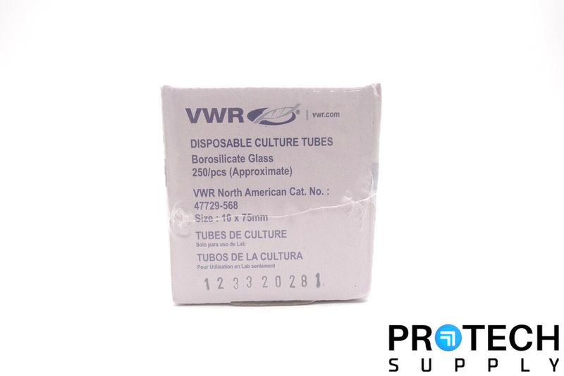 Load image into Gallery viewer, (250pcs) VWR 47729-568 Culture Tube Borosilicate Glass 28ml 10 x 75 mm NEW