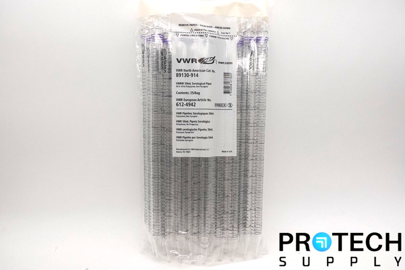 Load image into Gallery viewer, 100/Case VWR 89130-914 50mL Disposable Serological Pipets NEW with WARRANTY