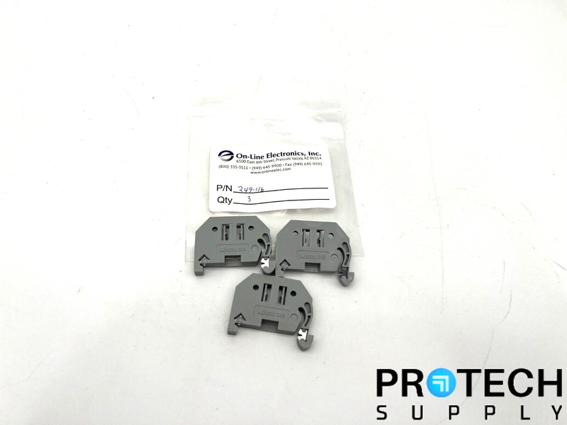 Load image into Gallery viewer, 3/Pk Wago 249-116 DIN Rail Mount Terminal Blocks NEW