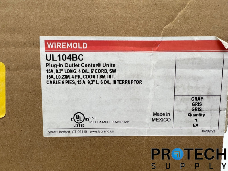 Load image into Gallery viewer, Wiremold UL104BC Plug-in Outlet Center Units NEW with WARRANTY