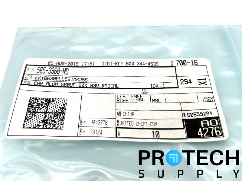 Load image into Gallery viewer, (Pack of 10) Chemi-Con EKYB630ELL561MK25S Aluminum Capacitors NEW with WARRANTY