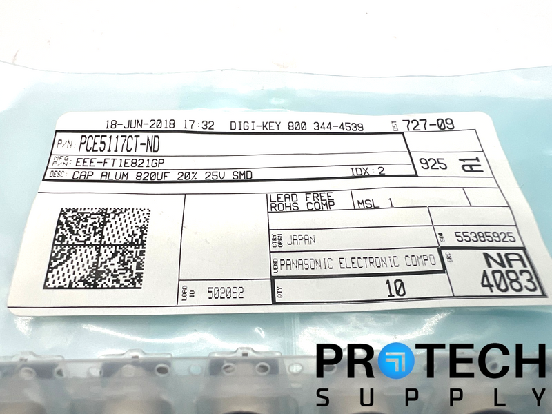 Load image into Gallery viewer, (9/Pk) Panasonic EEE-FT1E821GP Aluminum Electrolytic Capacitor with WARRANTY