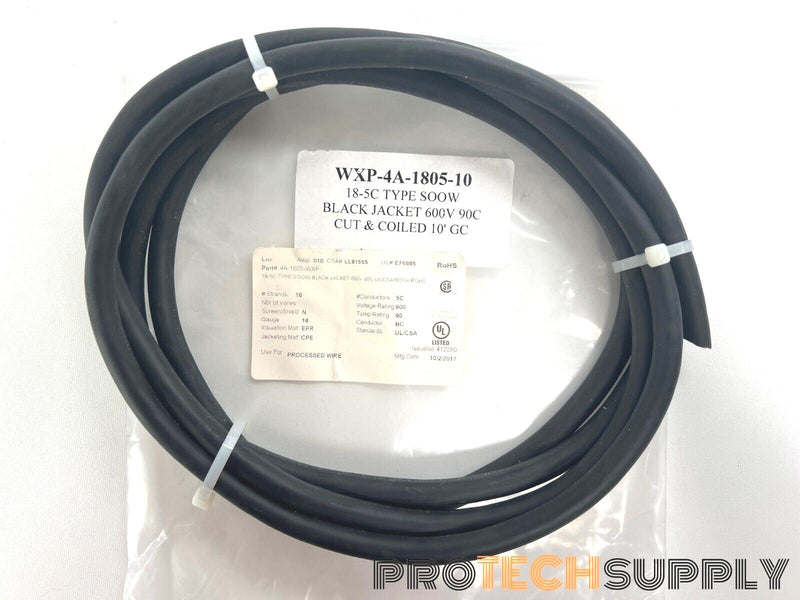 Load image into Gallery viewer, NEW Carol WXP-4A-1805-10 10ft 18-5C Type SOOW Cut & Coiled Cable with WARRANTY