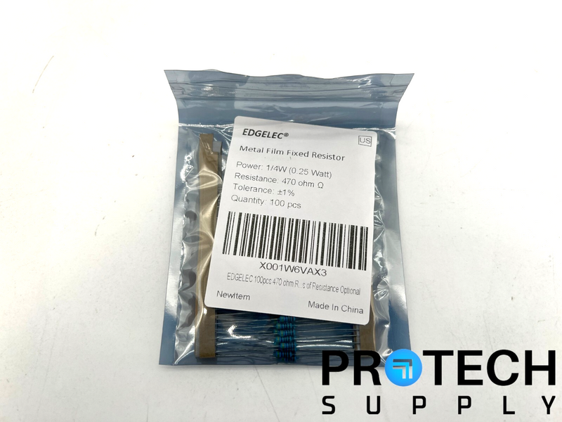 Load image into Gallery viewer, (100/Pk) EDGELEC Metal Film Fixed Resistor 0.25W 470 ohm NEW with WARRANTY