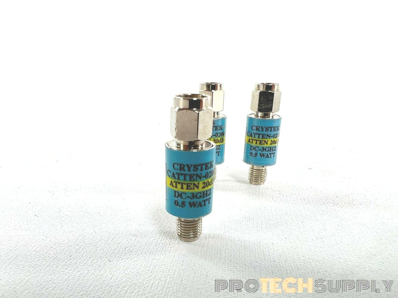 Load image into Gallery viewer, (Lot of 3) Crystek Catten-0200 Attenuators 20dB DC-3Ghz 0.5 Watt