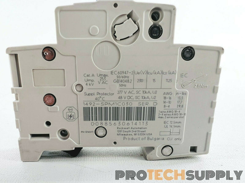 Load image into Gallery viewer, Allen Bradley 1492-SPM1C030 Series D Circuit Breaker