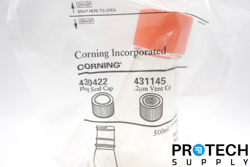 Load image into Gallery viewer, Corning 431145 500mL Erlenmeyer Flask Sterile w/ Vent Cap SEALED NEW w/ WARRANTY