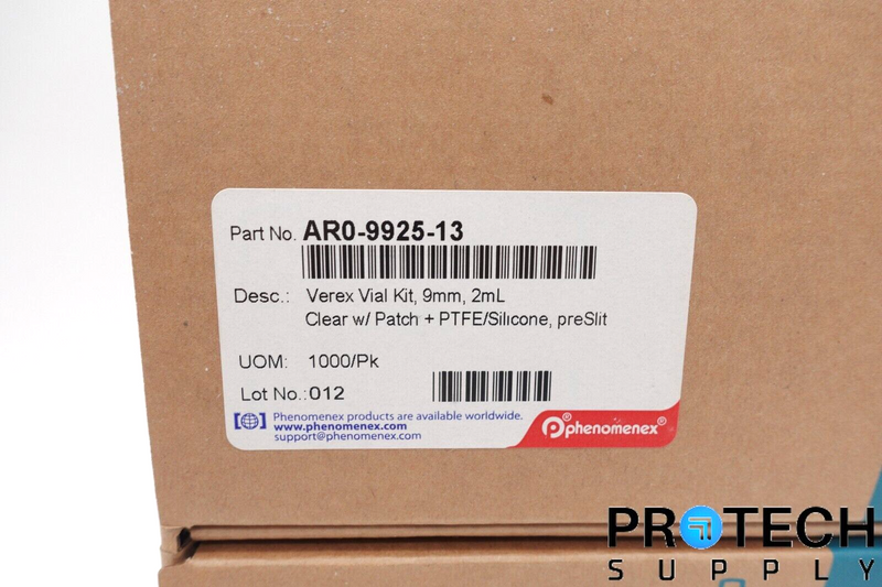 Load image into Gallery viewer, (200/Box) Phenomenex Verex Vial Kit 9mm 2mL w/ Caps AR0-9925-13 NEW w/ WARRANTY