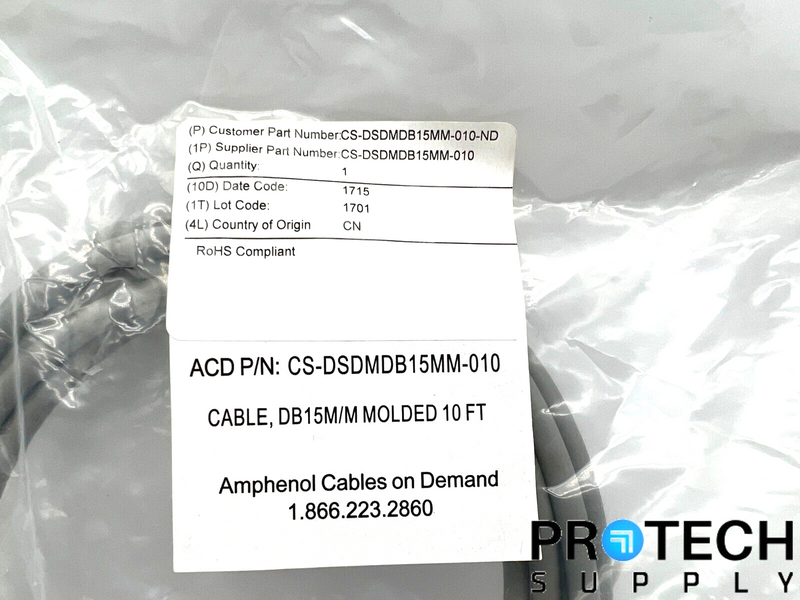 Load image into Gallery viewer, Amphenol RF D-Sub Cable 15-Pin DB15 CS-DSDMDB15MM-010 NEW with WARRANTY