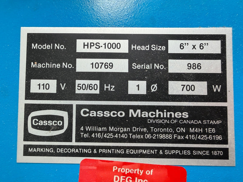 Load image into Gallery viewer, CASSCO HPS-1000 Hot Stamping Machine + Avantco Convection Oven