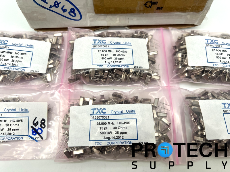 Load image into Gallery viewer, (Lot of 1068) TXC HC-49/S Crystal Units 30 Ohms with WARRANTY