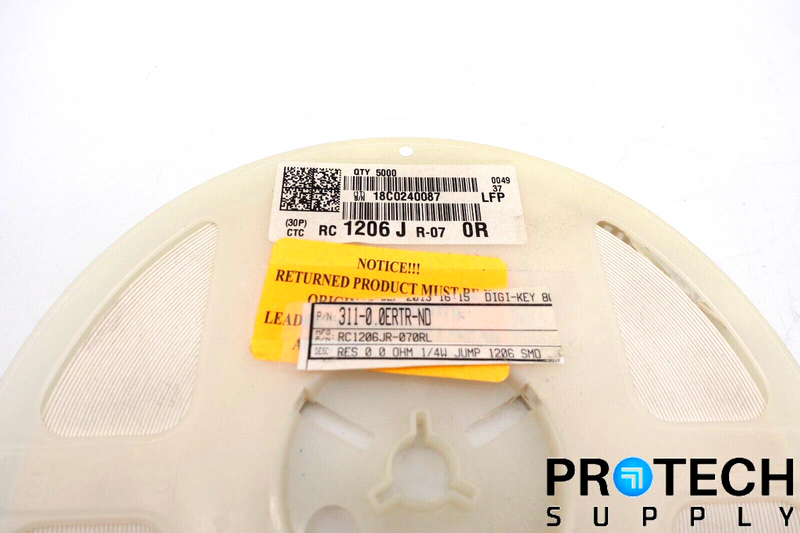 Load image into Gallery viewer, (Qty 5000) Yageo RC1206JR-070RL Roll of Chip Resistors NEW with WARRANTY