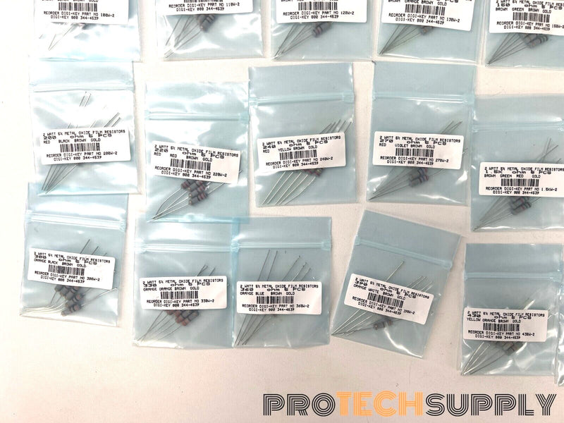 Load image into Gallery viewer, NEW Lot of 51 Bags of Various Metal Oxide Film Resistors 62-7.5k Ohm w/ WARRANTY