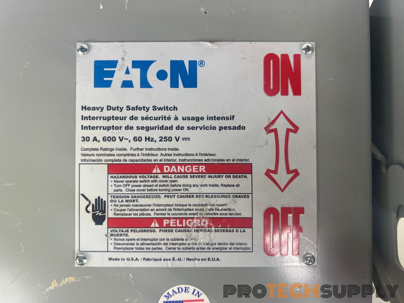 Load image into Gallery viewer, Eaton DH361FGK 3 Pole 30 Amp 600V Heavy Duty Safety Switch with WARRANTY