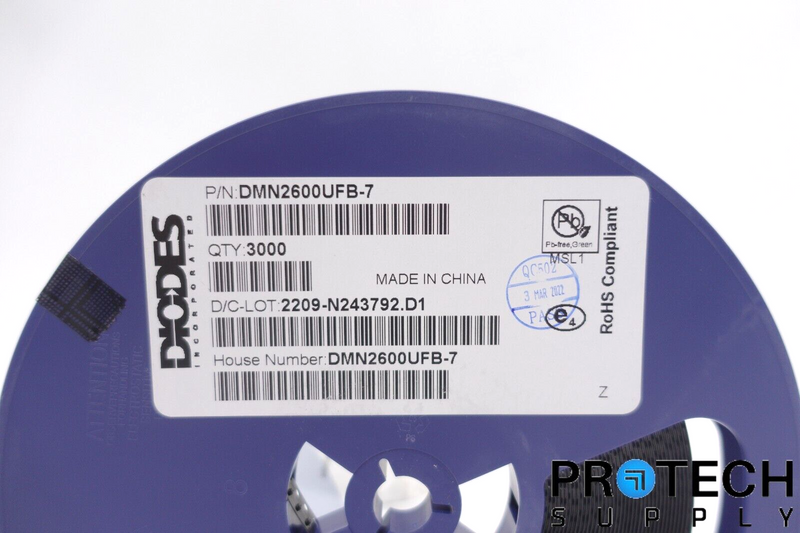 Load image into Gallery viewer, (3000/Reel) Diodes Inc DMN2600UFB-7 MOSFET N-CH 25V 1.3A 3DFN NEW w/ WARRANTY