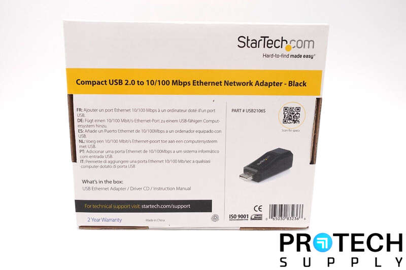 Load image into Gallery viewer, Startech USB2106S Black USB 2.0 to Ethernet Adapter 10/100Mbps NEW with WARRANTY