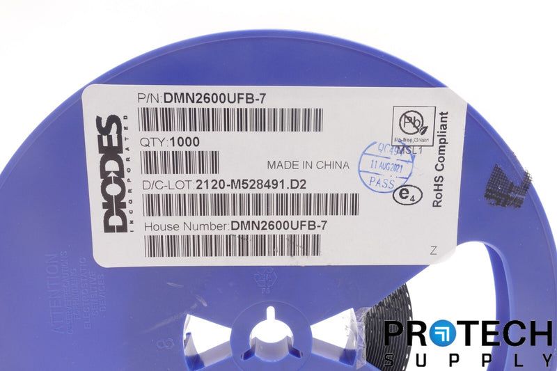 Load image into Gallery viewer, (1000/Reel) Diodes Inc DMN2600UFB-7 MOSFET N-CH 25V 1.3A 3DFN NEW w/ WARRANTY