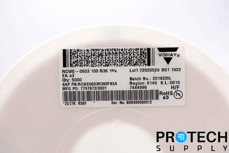 Load image into Gallery viewer, (Qty 5000) Vishay Dale RCWE0603R360FKEA Roll of Chip Resistors NEW w/ WARRANTY