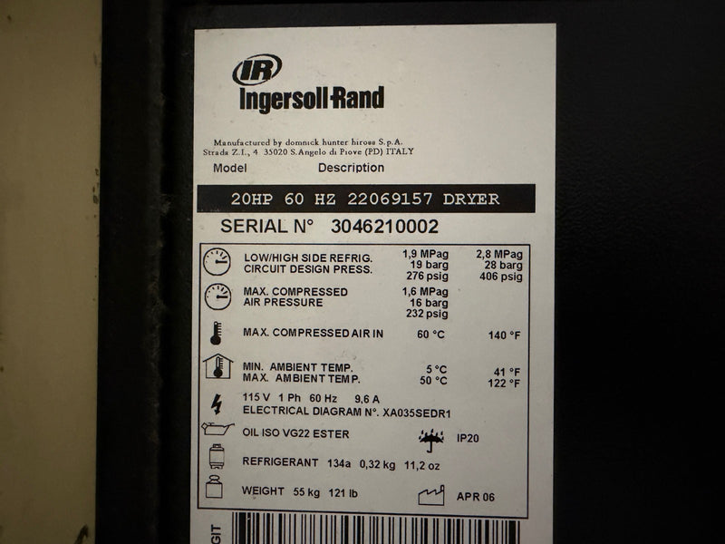 Load image into Gallery viewer, Ingersoll Rand UP6-15-125 Rotary Screw Air Compressor w/ Dryer & Receiver Tank