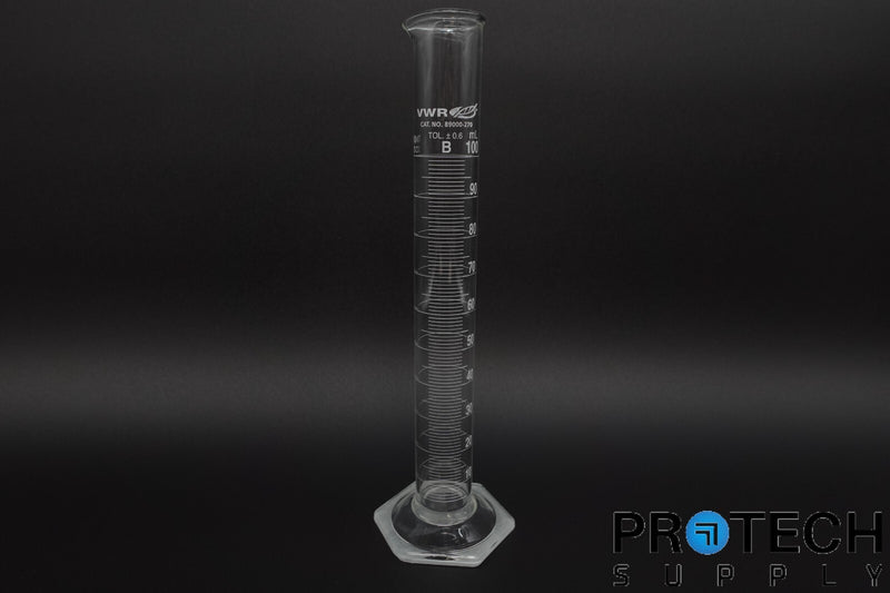 Load image into Gallery viewer, VWR Class B 100mL Glass Single Scale Graduated Cylinder 89000-270 with WARRANTY