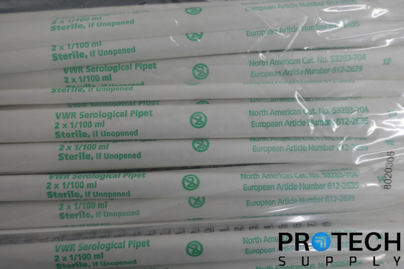 Load image into Gallery viewer, (Lot of 450) VWR / Falcon 2mL in 1/100ml Disposable Serological Pipets NEW