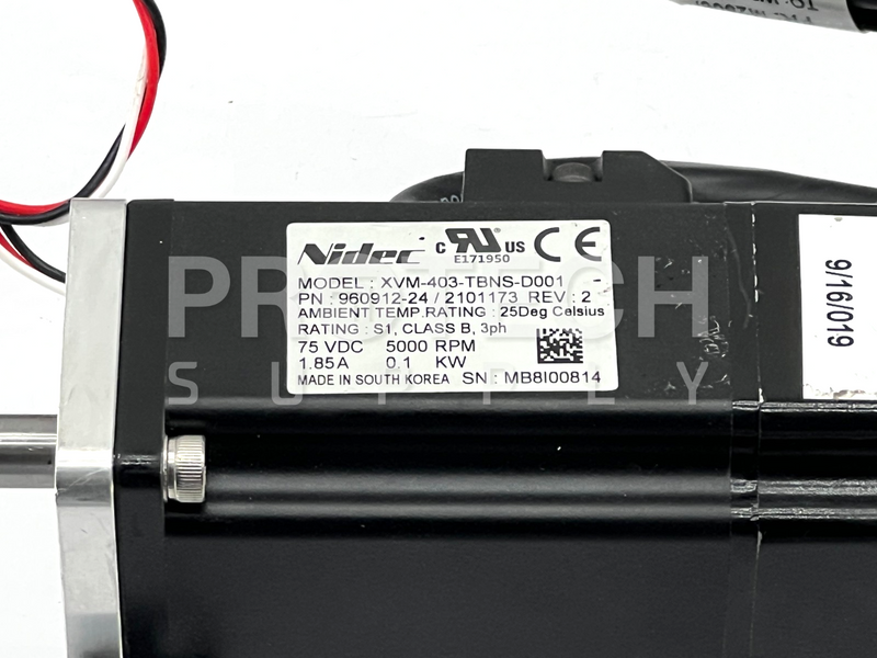 Load image into Gallery viewer, Nidec XVM-403-TBNS-D001 Servo Motor 75VDC 1.85A 500RPM GUARANTEED