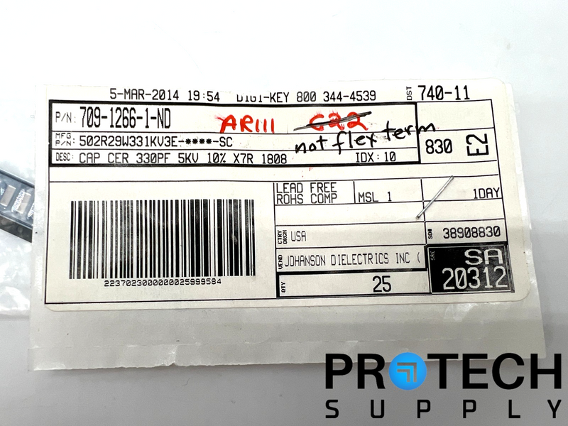 Load image into Gallery viewer, (23/Pk) Johanson 502R29W331KV3E-****-SC Ceramic Capacitor with WARRANTY