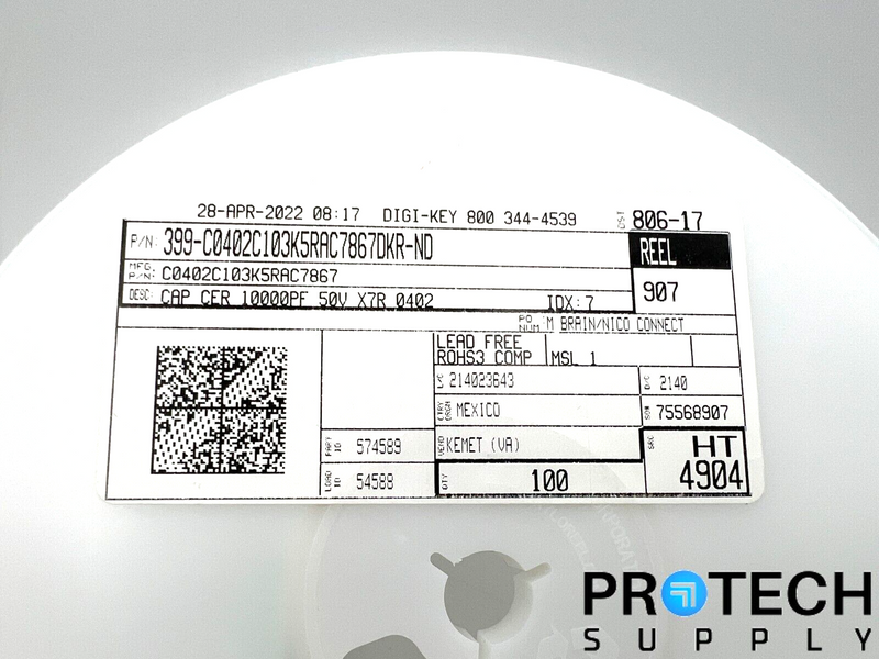 Load image into Gallery viewer, (Approx 70) Kemet Ceramic Capacitor 399-C0402C103K5RAC7867DKR-ND with WARRANTY