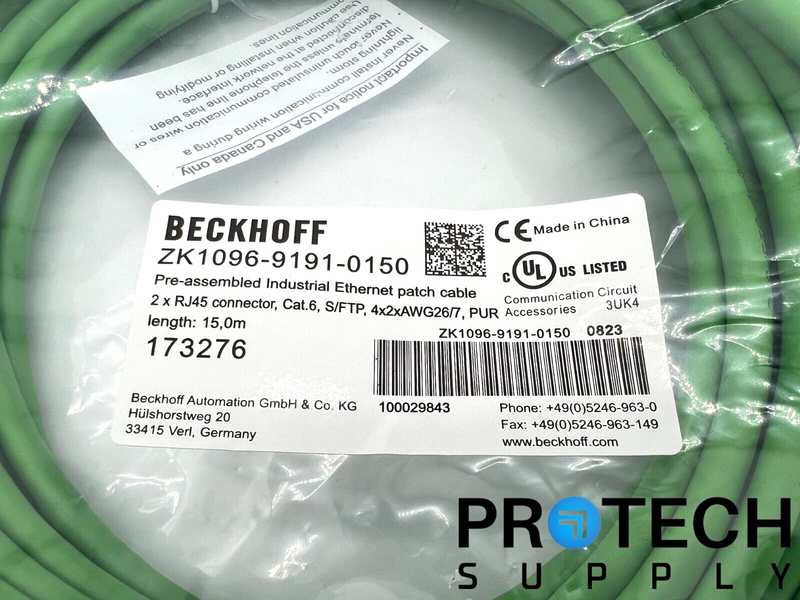 Load image into Gallery viewer, Beckhoff ZK1096-9191-0150 Ethernet Patch Cable NEW with WARRANTY