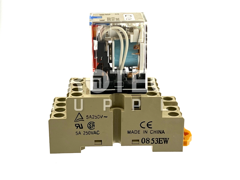 Load image into Gallery viewer, (Lot of 5) Omron MY4IN Relay + 0853EW Relay Base with WARRANTY