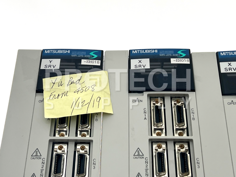 Load image into Gallery viewer, (Lot of 4) Mitsubishi MR-J2S-40B1-EH018 AC Servo Drive FOR PARTS / REPAIR