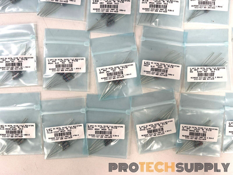 Load image into Gallery viewer, NEW Lot of 51 Bags of Various Metal Oxide Film Resistors 62-7.5k Ohm w/ WARRANTY