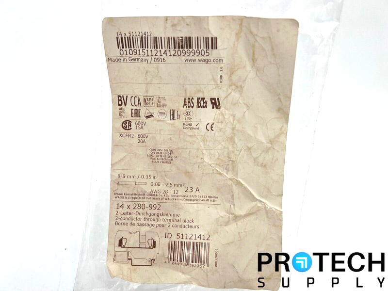 Load image into Gallery viewer, 14/Pk WAGO 280-992 Terminal Block Connector 2 Position NEW with WARRANTY