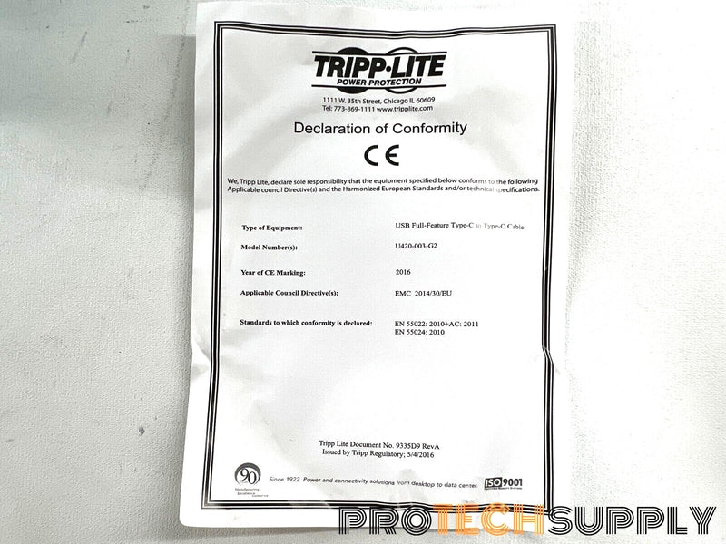 Load image into Gallery viewer, NEW Tripp Lite 0420-003-G2 USB-C Charging/Sync Cable Gen 1 3Ft. with WARRANTY
