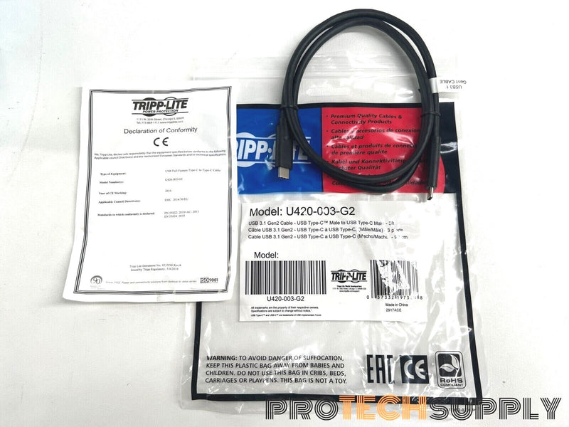 Load image into Gallery viewer, NEW Tripp Lite 0420-003-G2 USB-C Charging/Sync Cable Gen 1 3Ft. with WARRANTY