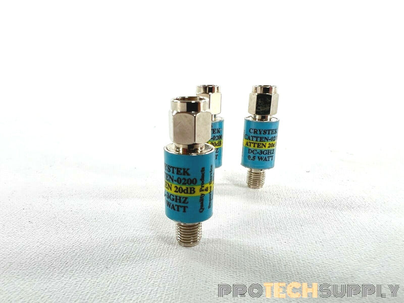 Load image into Gallery viewer, (Lot of 3) Crystek Catten-0200 Attenuators 20dB DC-3Ghz 0.5 Watt