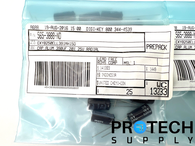 Load image into Gallery viewer, (100/Pk) Chemi-Con EKYB250ELL391MH15D Electrolytic Capacitors NEW with WARRANTY