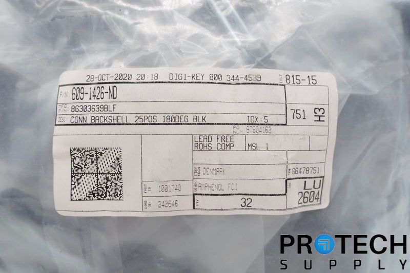 Load image into Gallery viewer, DIGI-KEY 609-1486-ND Conn Backshell 25POS 180DEG NEW with WARRANTY