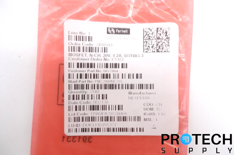 Load image into Gallery viewer, 3140/Reel Nexperia PMZ290UNE2YL N-CH MOSFET 20V 1.2A DFN1006-3 NEW & WARRANTY