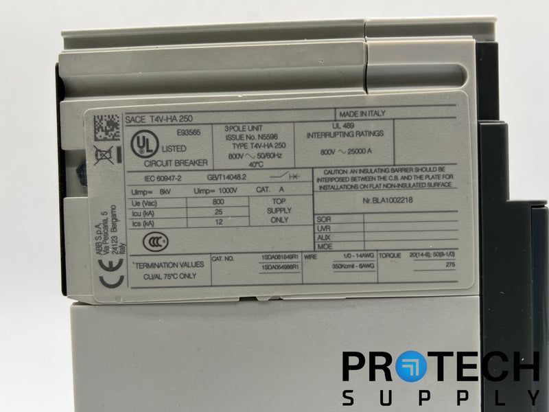 Load image into Gallery viewer, ABB T4V-HA 250 SACE Tmax Circuit Breaker with WARRANTY