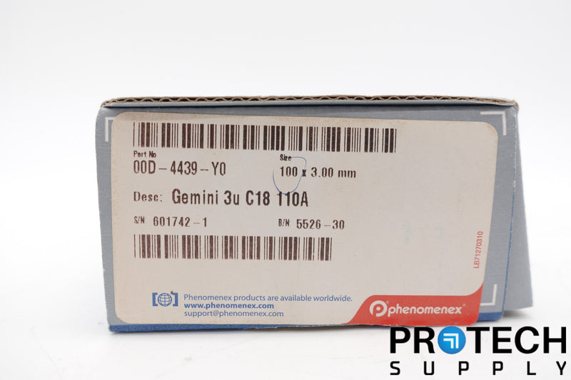 Load image into Gallery viewer, Phenomenex 00D-4439-Y0 Gemini 3u C18 110A NEW with WARRANTY