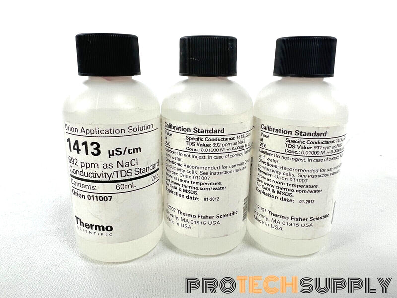 Load image into Gallery viewer, Thermo Scientific 3x60 mL Bottle 011007 1413µS/cm Conductivity/TDS Standard