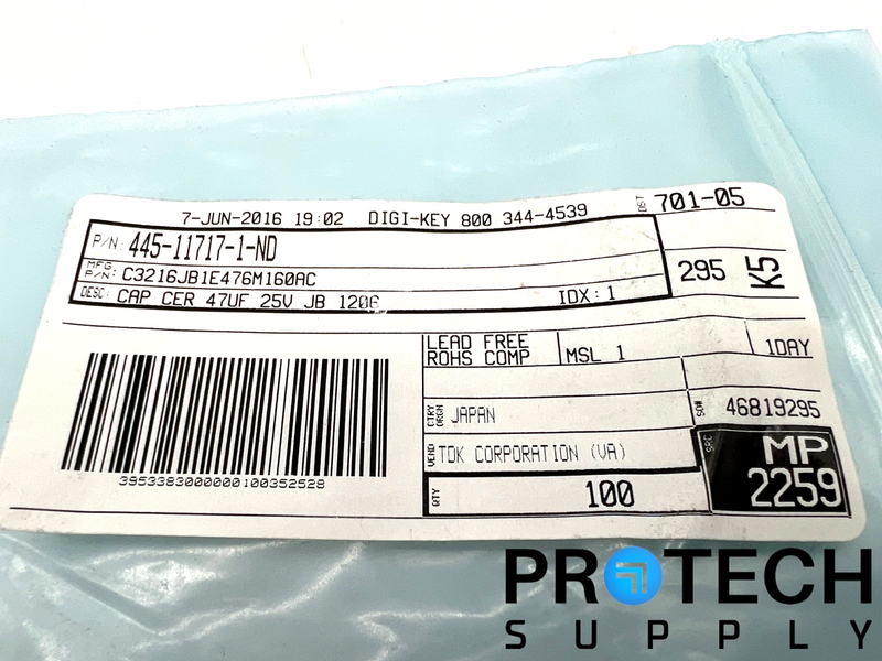Load image into Gallery viewer, (Pack of 100) TDK C3216JB1E476M160AC Ceramic Capacitor NEW with WARRANTY