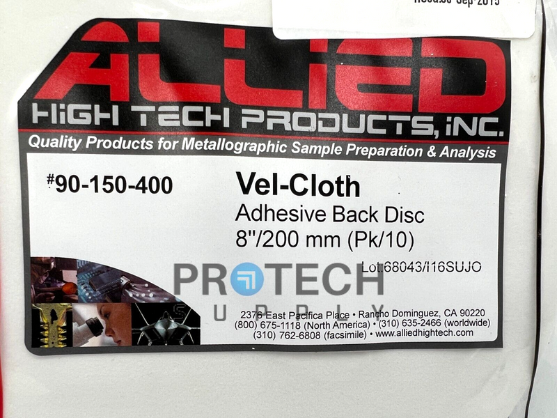 Load image into Gallery viewer, 10/Pk Allied 90-150-400 Vel-Cloth Polish Pad Adhesive Back Disc 8" NEW