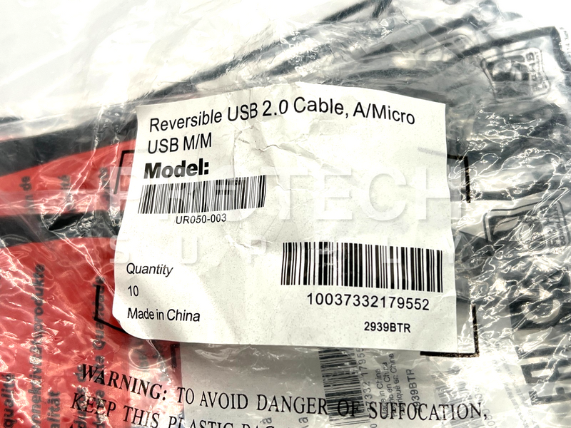 Load image into Gallery viewer, (Lot of 10) Tripp Lite UR050-003 USB 2.0 to Micro USB Cable 3' NEW with WARRANTY