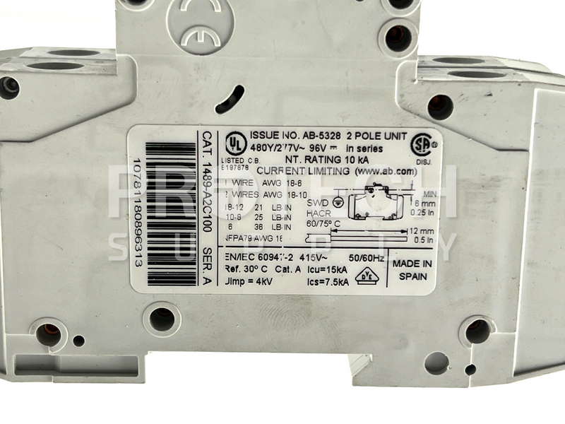 Load image into Gallery viewer, Allen Bradley 1489-A Circuit Breaker 2-Pole with WARRANTY