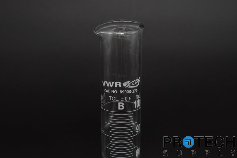 Load image into Gallery viewer, VWR Class B 100mL Glass Single Scale Graduated Cylinder 89000-270 with WARRANTY
