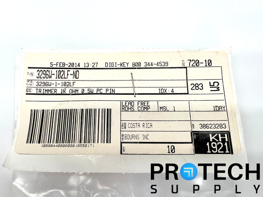 (10/Pk) Bourns 3296W-1-102LF PC Pins Trimmer 0.5W 1K OHM NEW with WARRANTY
